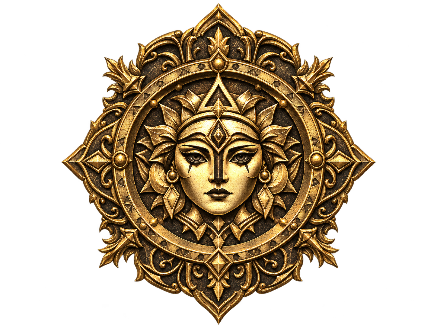 Aged Bronze Karma Sun Medallion-3