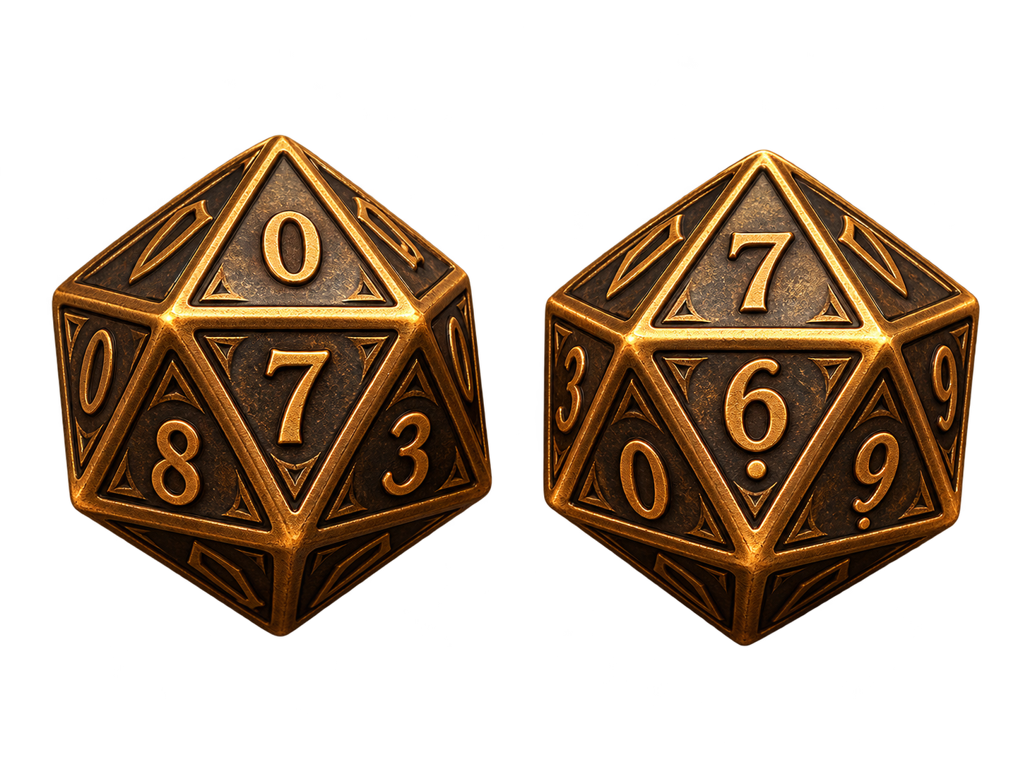 Twin bronze percentile dice-4